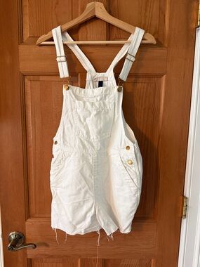Universal Thread Size 0 Women's Teen Girl White Denim Short Overalls